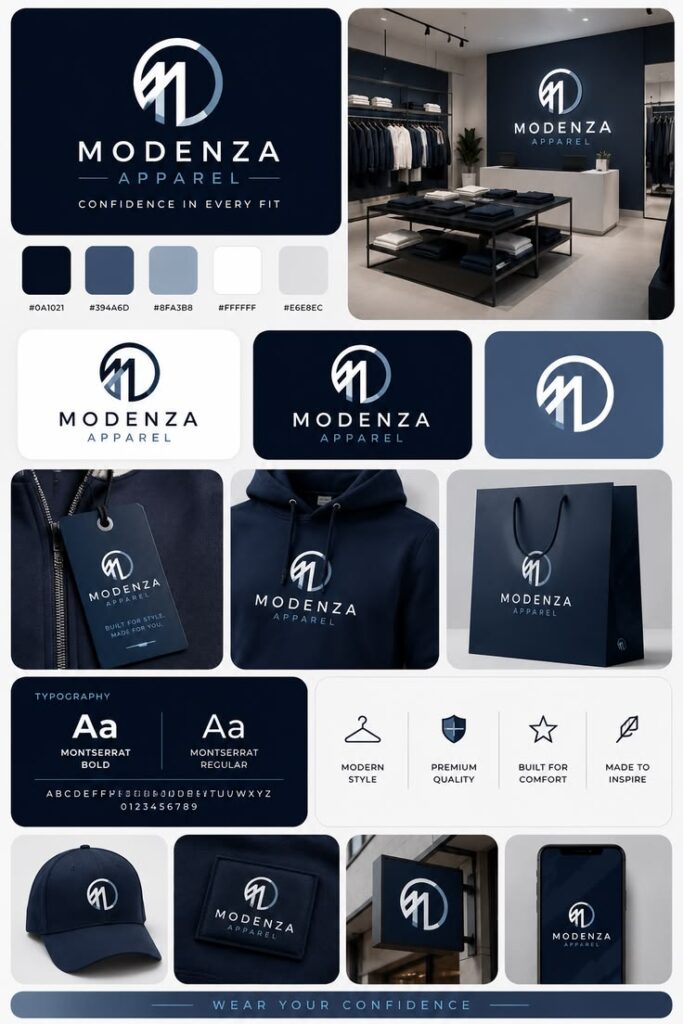 modern clothing brand identity design apparel logo l