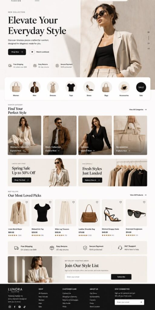 modern fashion e commerce website ui inspiration